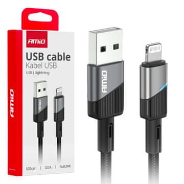AMIO Kabel za punjenje USB-A - Lightning iPhone 3A 100cm Fulllink AMIO-03925