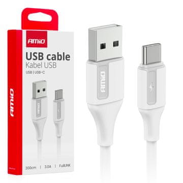 AMIO Kabel za punjenje USB-A - USB-C 3A 200cm FULLLINK AMIO-03918