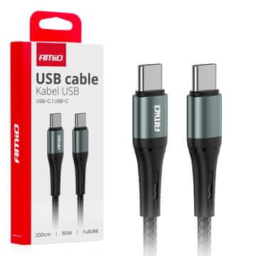 AMIO Kabel za punjenje USB-C - USB-C 60W 200cm Fulllink AMIO-03915