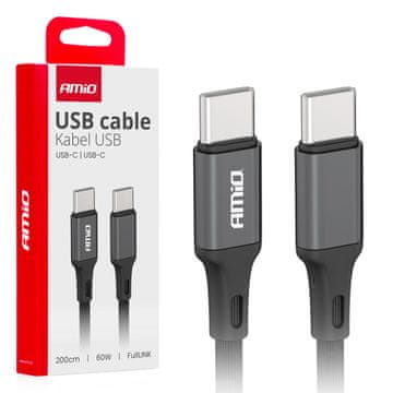 AMIO Kabel za punjenje USB-C - USB-C 60W 200cm Fulllink Amio-03903
