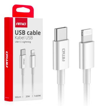 AMIO Kabel za punjenje USB-C - Lightning iPhone PD 20W 100cm Fulllink AMIO-03898