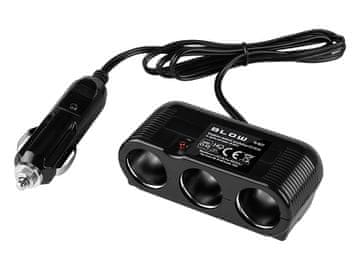 Blow 96-867# Razdelnik za automobilski upaljač 1x utikač/3x utičnica+kabel cs-32