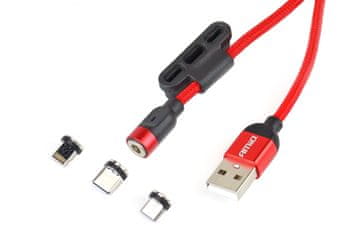 AMIO Magnetski USB kabel 3u1 za Lightning USB-C Micro USB 1m UC-8 AMIO-02522