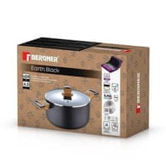 Bergner Tepsija BG-32036-BK s neprianjajućim premazom i poklopcem 24 cm Zemljano crna