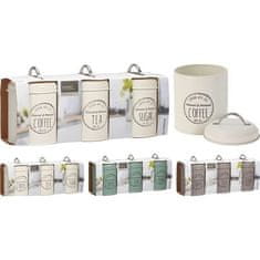 EXCELLENT Posuda za hranu KO-C80653730seda Posuda za hranu za kavu, čaj i šećer, set od 3 komada, siva