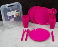 EXCELLENT Set posuđa KO-030001750ruzo Pikniková v boxu 31 ks violet
