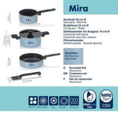 Kela Set lonaca KL-15200 Mira s keramičkom površinom 5 kom, dimno plava
