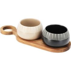 EXCELLENT Set zdjela KO-210001250 za posluživanje grickalica s daskom za rezanje 2 kom.