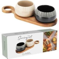 EXCELLENT Set zdjela KO-210001250 za posluživanje grickalica s daskom za rezanje 2 kom.