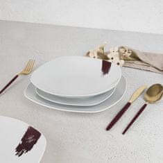 Berlingerhaus Set tanjura za večeru BH-10203 18 kom Leonardo kolekcija bijelo-bordo