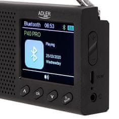 Adler AD 1198 Prijenosni radio - LCD - FM - Bluetooth - sat