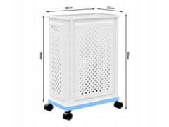 Verkgroup Košara za rublje ili pohranu na kotačima 55 cm bijela