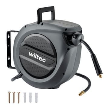 Wiltec Zidni kompresor, automatsko uvlačivo crijevo na kolutu, 15 m, 17 bara