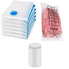 HOME & MARKER® Set vakuumskih vreća + ručna pumpa – viseće vreće za pohranu odjeće (11 kom) | VACPACK