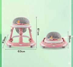 Tavalax 4 u 1 glazbena dječja hodalica – podesive visine, sklopiva, s funkcijama ljuljačke i stola za hranjenje