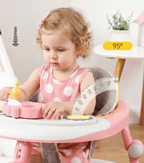 Tavalax 4 u 1 glazbena dječja hodalica – podesive visine, sklopiva, s funkcijama ljuljačke i stola za hranjenje