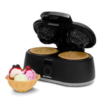 Champion Aparat za dvostruke zdjelice za vafle 1000 W crni