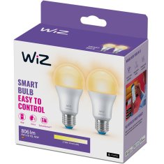 WiZ WiFi pametna LED E27 normalna 60W 806lm prigušljiva toplo bijela 2 komada
