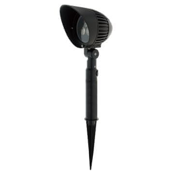 Northix Vanjski vrtni reflektor crne boje s toplim bijelim svjetlom i šiljkom za tlo