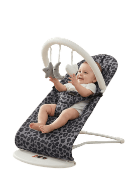 Tavalax Dječja ležaljka–ljuljačka, 3 položaja 21°/33°/45°, sklopiva, čelični okvir, odvojiva tkanina, s lukom za igračke, Leopard