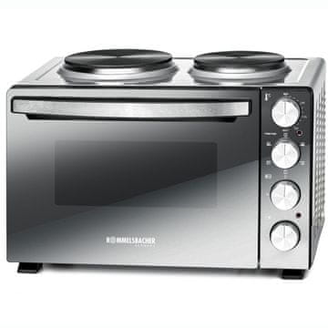 Rommelsbacher Kompaktna električna pećnica s grijaćim pločama, 30 L, 3250 W, zrcalno staklo