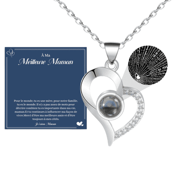 Nikcorp Ženska ogrlica À Ma Meilleure Maman od kirurškog čelika, srebrna boja, privjesak s gravurom i poklon kutija za Majčin dan