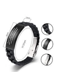 Nikcorp Muška narukvica od kože i čelika s gravurom Te quiero el mejor PAPÁ, crna, podesiva, elegantan i unikatan poklon za tatu