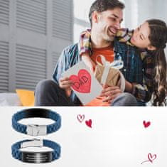 Nikcorp Muška narukvica od nehrđajućeg čelika s gravurom Te quiero, el mejor PAPA, crni podesivi remen, poklon za Dan očeva