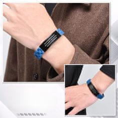 Nikcorp Muška narukvica od nehrđajućeg čelika s gravurom Te quiero, el mejor PAPA, crni podesivi remen, poklon za Dan očeva