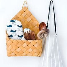 Nikcorp Pletena zidna košara za češnjak i povrće, viseći organizator u boho stilu od pruća, spremnik za kuhinju i pohranu, bež model