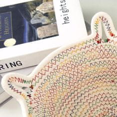 Nikcorp Ukrasne košare u obliku mačjih ušiju, set 3 komada, pamučno uže, košarice za odlaganje i organizaciju dječje sobe, bež-sive