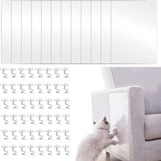 Nikcorp Zaštitna folija protiv grebanja mačaka, samoljepljiva prozirna zaštita za namještaj i zidove, 12 komada s 48 čavlića, PVC