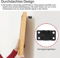 Nikcorp Namještajne kuke za slike, ogledala i plakate, Z-držači od nehrđajućeg čelika, crni, set 8 komada s vijcima, bešavna montaža