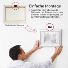 Nikcorp Namještajne kuke za slike, ogledala i plakate, Z-držači od nehrđajućeg čelika, crni, set 8 komada s vijcima, bešavna montaža