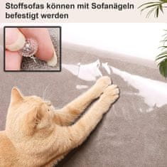 Nikcorp Zaštitna folija protiv grebanja mačaka, samoljepljiva prozirna zaštita za namještaj i zidove, 12 komada s 48 čavlića, PVC