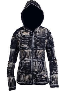 Nikcorp Ženska majica s kapuljačom Tiedye Razor Cut, od pamuka podstavljena flisom, s patentnim zatvaračem, crna, veličina 36