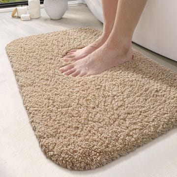 Nikcorp Kupaonski tepih prostirka za kupaonicu od mikrovlakana 40x60 cm, bež, protuklizna podloga, ultra upijajuća i mekana
