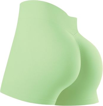 Nikcorp Sportske kratke hlače ženske bešavne push-up za jogu i fitness, visoki struk, prozračne, zelene, veličina M