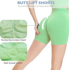 Nikcorp Sportske kratke hlače ženske bešavne push-up za jogu i fitness, visoki struk, prozračne, zelene, veličina M