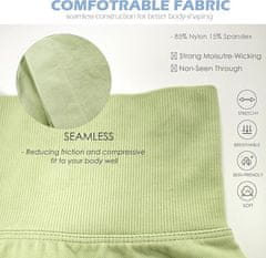 Nikcorp Sportske kratke hlače ženske bešavne push-up za jogu i fitness, visoki struk, prozračne, zelene, veličina M