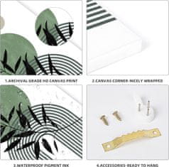 Nikcorp Slika na platnu Ljiljani, set od 3 komada, 120x60 cm, crno-zlatni cvjetni motiv, moderno zidno platno s drvenim okvirom