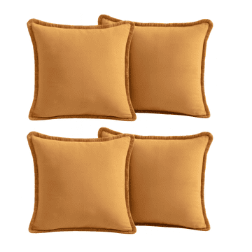 Nikcorp Pamučne jastučnice 55x55 cm dekorativne set od 4 komada narančaste boho stil s resicama za dnevni boravak i spavaću sobu