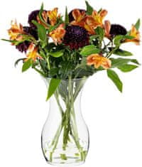 Nikcorp Staklena vaza za cvijeće dekorativna 2.4 L velika 25x14 cm prozirna od kvalitetnog stakla rustikalnog oblika za bukete