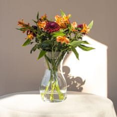 Nikcorp Staklena vaza za cvijeće dekorativna 2.4 L velika 25x14 cm prozirna od kvalitetnog stakla rustikalnog oblika za bukete