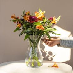 Nikcorp Staklena vaza za cvijeće dekorativna 2.4 L velika 25x14 cm prozirna od kvalitetnog stakla rustikalnog oblika za bukete