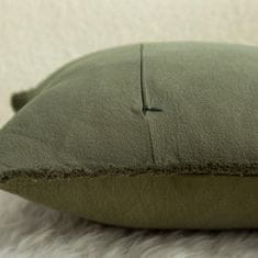 Nikcorp Pamučne dekorativne jastučnice 50x50 cm, set od 4 komada, maslinasto zelene s resicama, boho stil, 100% pamuk