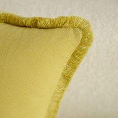 Nikcorp Ukrasne jastučnice 55x55 cm, set 4 komada, pamučne, žute s resicama, boho stil, 100% pamuk, dekorativne navlake za jastuke