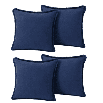 Nikcorp Pamučne jastučnice s resicama Boho, tamnoplave, 50x50 cm, set od 4 komada, moderne i mekane ukrasne navlake za jastuke