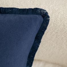 Nikcorp Jastučnice dekorativne pamučne 65x65 cm, set od 4 komada, tamnoplave, boho stil s resicama, 100% prirodni pamuk