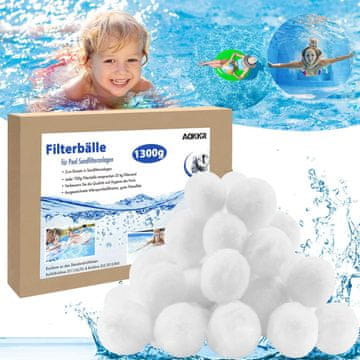 Nikcorp Filtracijske kuglice za bazen 1300 g zamjena za pijesak, uložak za pješčane pumpe, višekratne i perive, za bazene i akvarije